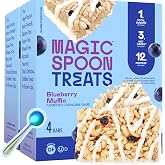 Magic Spoon Treats Blueberry Muffin - 8 High Protein Bars, Gluten Free | Sugar free protein cereal bar, low carb, keto friendly, healthy snack, gluten free