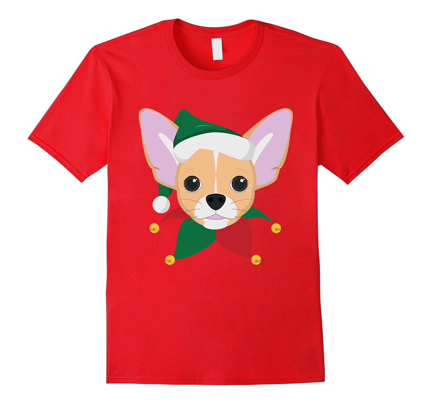 Chihuahua Dog With Green Santa's Hat Funny Xmas Tshirt-ANZ