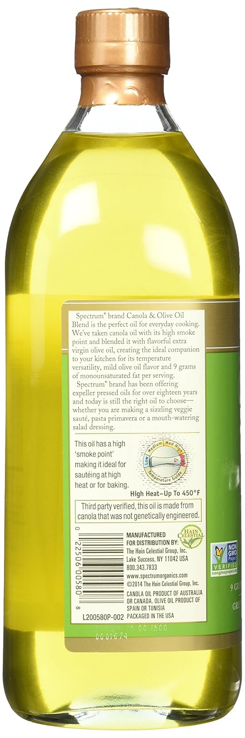Spectrum expeller pressed canola&olive Oil Blend 32floz nogmo (022506005808)