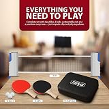 ZENO Portable Table Tennis Set with Net Paddle Balls Storage Case view 2