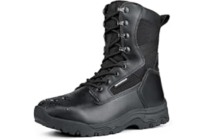 FREE SOLDIER Men's Tactical Boots 8 Inches Lightweight Combat Boots Durable Suede Leather Military Work Boots Desert Boots