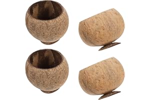 Kichvoe 4pcs Natural Coconut Shell Bowls Set, Handmade Tropical Dessert and Snack Cups, Rustic Eco-Friendly