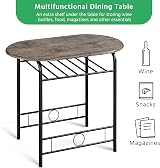 Yaheetech 3 Piece Dining Set Round Table & 2 Chairs, Modern, Drift Brown view 5