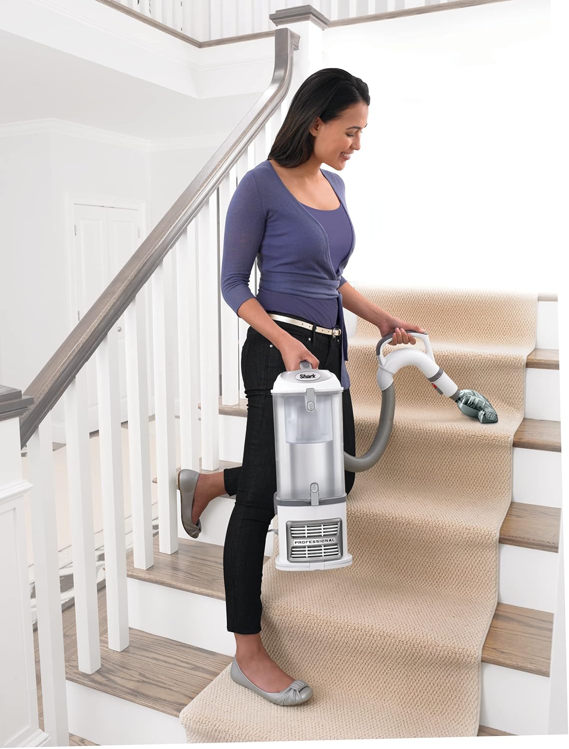 Shark NV358 Navigator Lift-Away Professional Upright Vacuum Cleaner, Powerful and Lightweight with Hepa Filter, White: Home & Kitchen