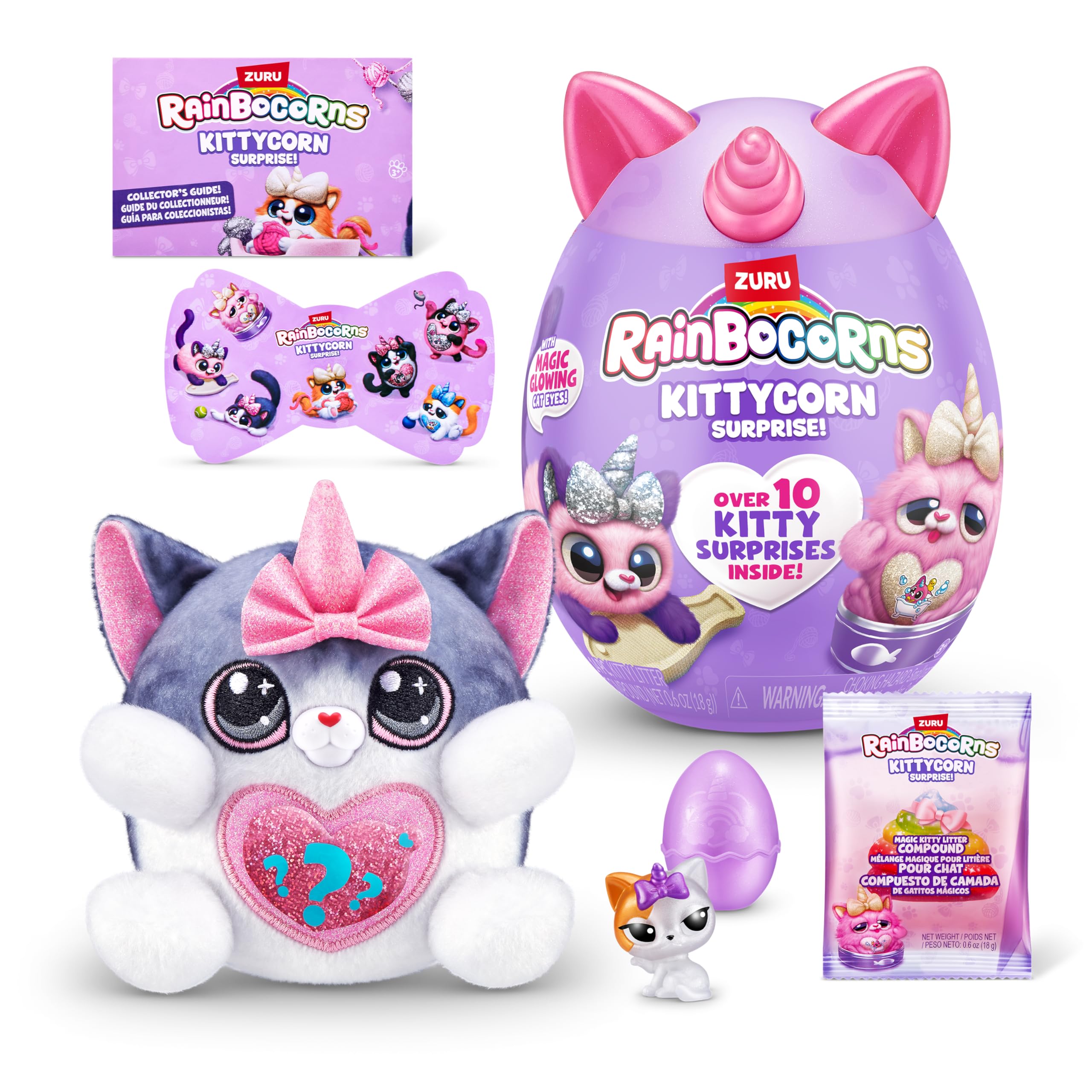 Rainbocorns Kittycorn Surprise Series 2, Starla the American Short Hair Cat - Collectible Plush - 10 Surprises to Unbox, Peel and Reveal Heart, stickers, Ages 3+ (American Short Hair)