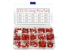 VOGOOPOI Silicone Rubber O-Ring Assortment Kit 225 Pieces 15 Sizes Metric VMQ Sealing Gasket Set for Cup Lids, Coffee Maker, Brewing Fitting, Washer, Filter, Pump, Plumbing, Hose, Gauge, Auto, Machine, Red.