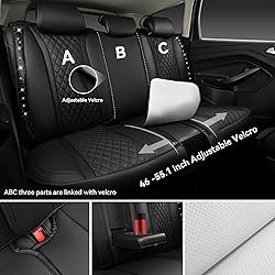 CAR PASS Bling Diamond Back Seat Covers, Nappa