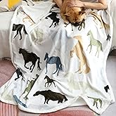 chifave Horse Blanket Gift for Girls Boys Adults Throw with Horses Design Fuzzy Soft Stuff Knight Horsemen Equestrian Gifts for Horse Lovers Kids and Toddler 50"x60"