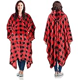 Catalonia Hooded Wearable Blanket Poncho for Adult Women Men, Fleece Wrap Blanket Cape with Hood | Warm, Soft, Cozy, Snuggly | Comfort Gift, No Sleeves