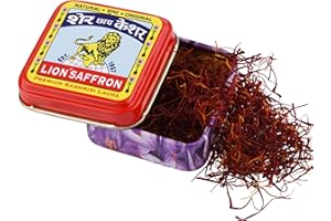 LION BRAND SAFFRON, Original Kashmir Saffron/Kesar/Azafran (Certified Grade A+) for Biryani, Rice, Tea, Cooking, Kesar Tilak, Beauty and Improved Health | Kashmiri Kesar Saffron 1g (1 gram)