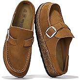 Project Cloud 100% Genuine Leather Moccasin-Style Clogs for Women - Memory Foam and Water Resistant Mules Slip-on - Non-Slip and Durable Clogs Casual Shoes for Women Footwear