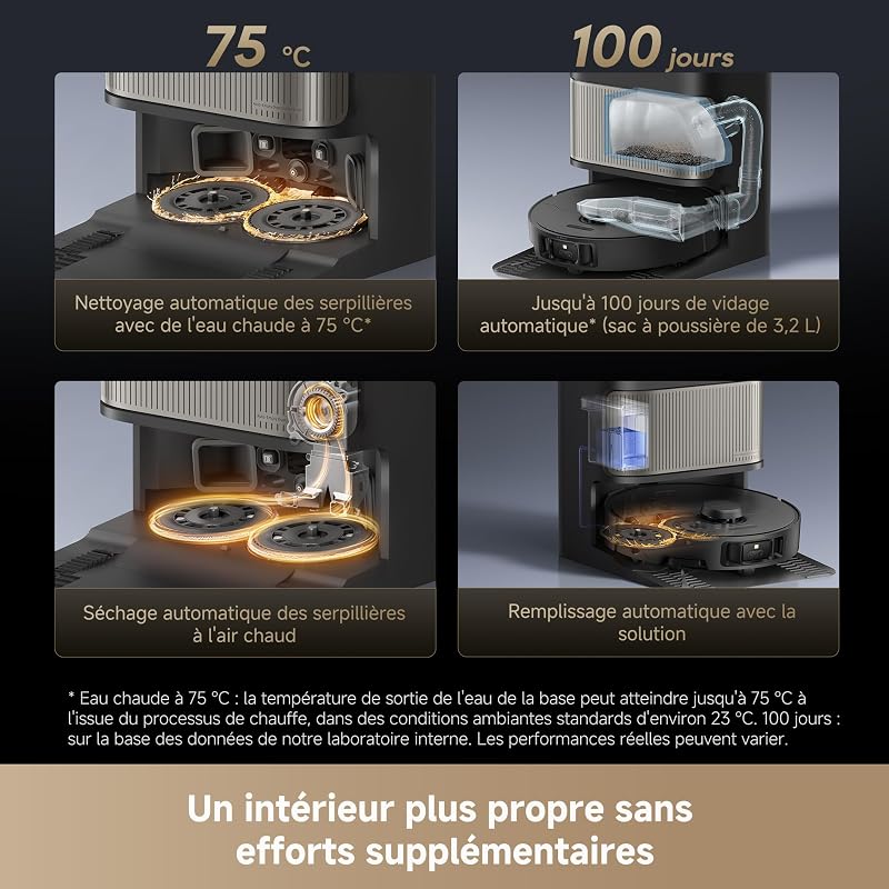 L40s Pro Ultra Robot Aspirateur Laveur avec Aspiration 19 000 Pa