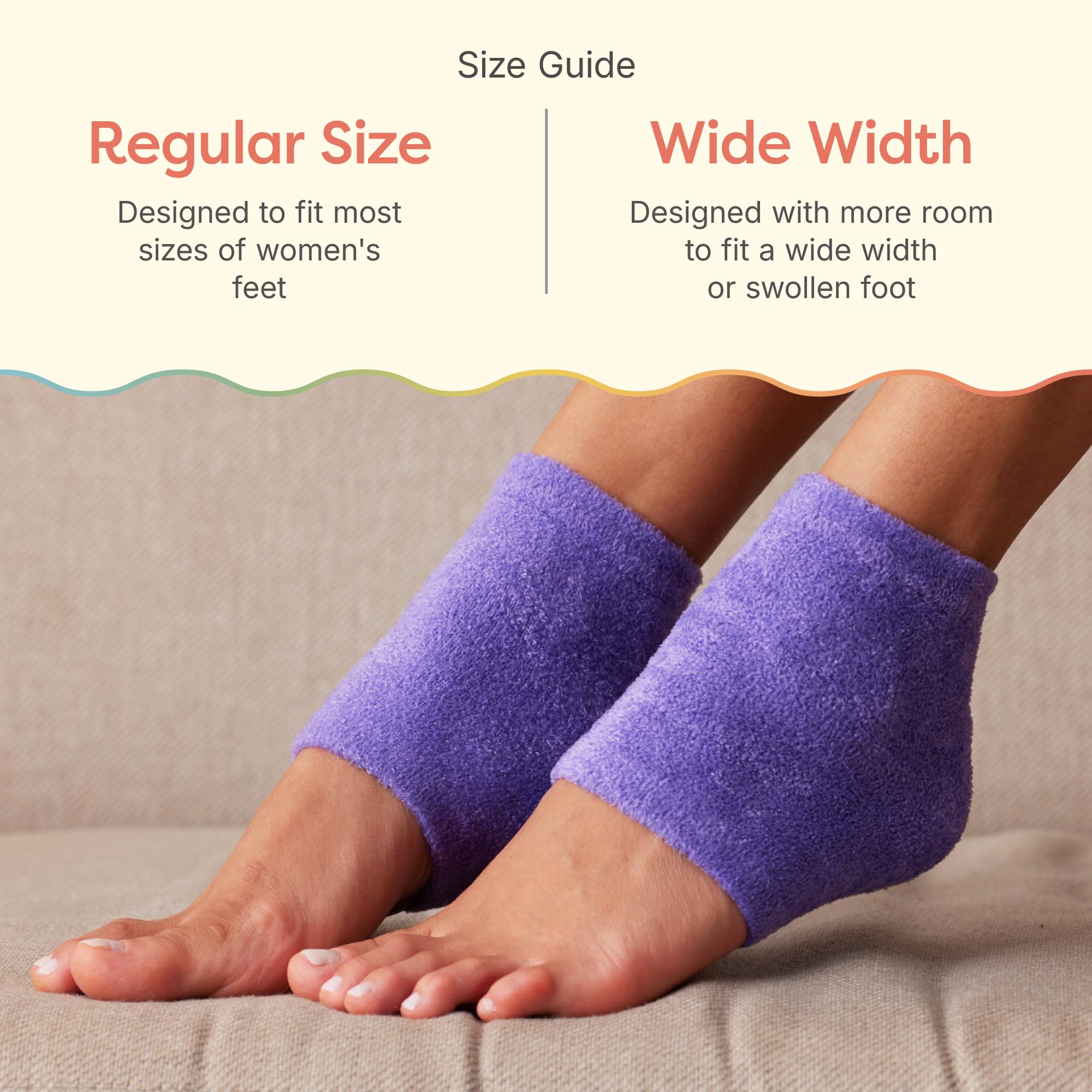 ZenToes Moisturizing Socks for Cracked Heel Treatment - Vitamin E, Olive Oil and Jojoba Oil Infused to Soften and Hydrate - Heel Socks for Dry Cracked Feet Women (Fuzzy Lilac Purple, Regular)