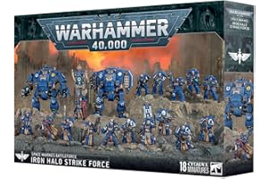 GAMES WORKSHOP Warhammer 40,000 Space Marines Battleforce: Iron Halo Strike Force | Captain, Lieutenant, Redemptor & Ballistus Dreadnoughts, Sternguard Veterans & Hellblasters | 18 Plastic Miniatures