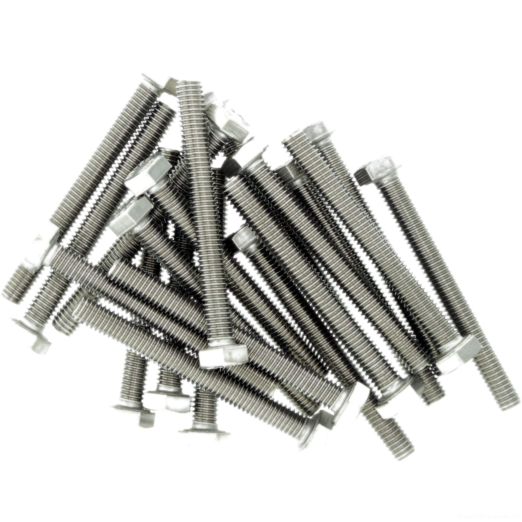 M8 (8mm x 12mm) Hex Bolt (Fully Threaded Setscrew) - Stainless Steel (A2) (Pack of 20)