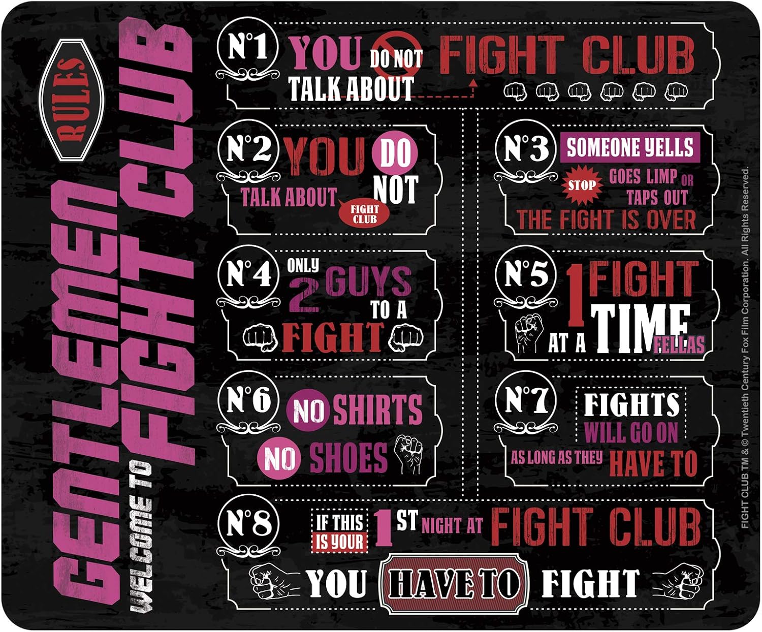 ABYstyle - Fight Club - Mouse Mat - Les Rules du Fight Club