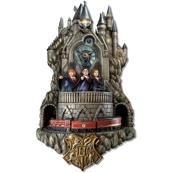 amazon-com-harry-potter-hogwarts-bradford-exchange-wall-clock-with-lights-music-and-motion-home-kitchen