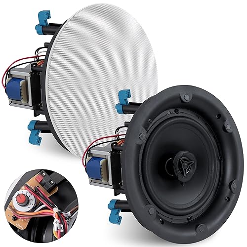 Pyle Ceiling and Wall Mount Speaker-8” 2-Way 70V Audio Stereo