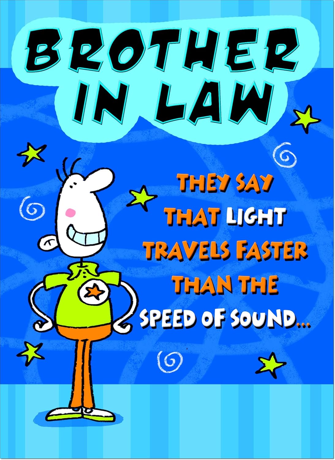 Doodlecards Funny Brother In Law Birthday Card Medium Amazon Co Uk Office Products