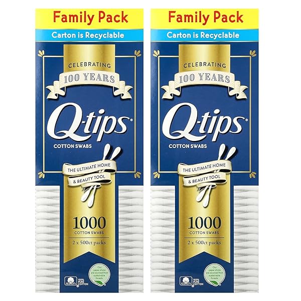 Q-TIPS COTTON SWABS, FAMILY PACK, 2 PACK, 500...