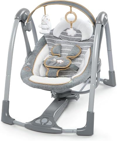 Ingenuity Swing 'n Go Deluxe 5-Speed Portable Baby Swing 0-9 Months