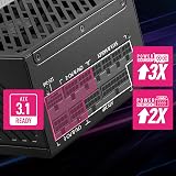 MSI MPG A850G PCIE5 850W PSU 80 Plus Gold ATX 3.0 Fully Modular UK view 3