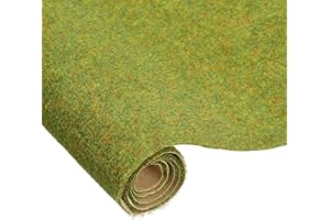 MECCANIXITY Artificial Model Grass Mat 2pcs 3" x 10"(8cm x 25cm) Lawn Green Small Realistic Model Fake Turf for Garden Lawn D