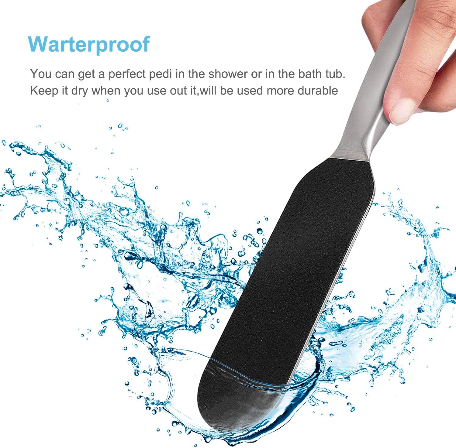 Pedicure Foot File and Callus Remover for Hard Skin Professional Stainless Steel Foot Rasp File with Ten Free Refill Grits Double-Sided Replacement Pads Easy Feet Scrubber for Bath Pedicure Salon - Image 5