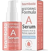 Bambalo Glycolic Acid Serum - With Witch Hazel, Retinol, Jojoba Oil, Aloe Vera & Botanical Extracts - Resurface Texture & Brighten Skin Tone - 1 FL OZ / 30ML