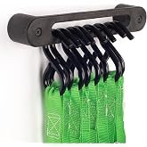 AV1 Hook Rail Strap Organizer (2-Pack) &ndash; Low Profile Tie Down, Ratchet &amp; Bungee Cord Storage for Garage, Workshop, Home or Enclosed Trailer &ndash; Made in USA &ndash; Backed by Our Guarantee!