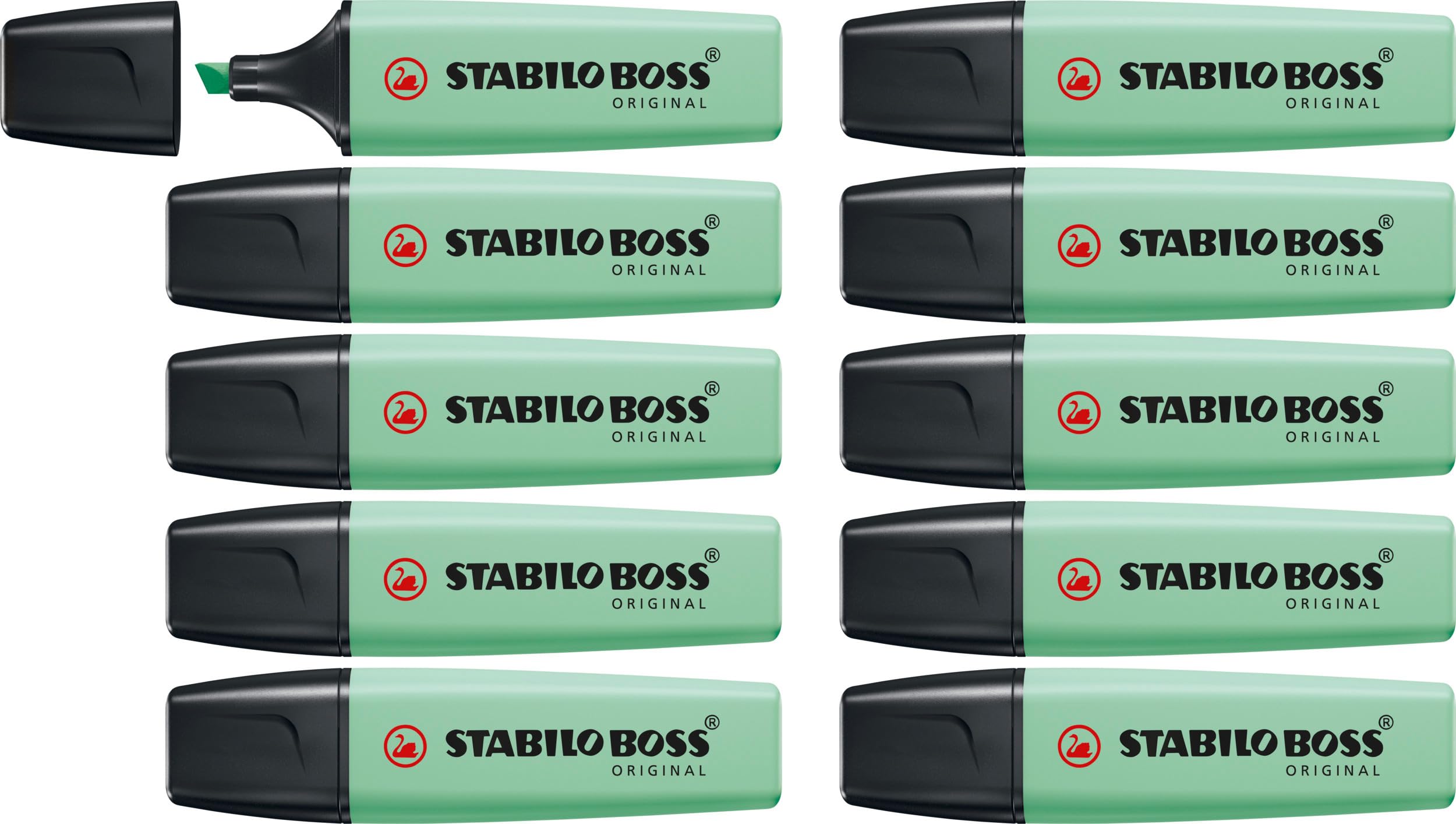 STABILO BOSS ORIGINAL Pastel - Highlighter - Pack of 10 - Hint of Mint