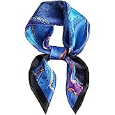 Solanaluna 100% Mulberry Silk Square Scarf for Neck or Hair-27"x27" Women Natural Silk Neckerchief Headscarf