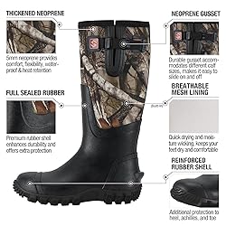 HISEA Women's Mid Calf Rain Boots Waterproof Rubber