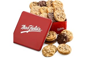 Mrs. Fields 2 Dozen Original Cookie Signature Tin - Assorted with 24 Original Cookies in our 5 Classic Cookie Flavors