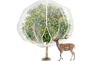 ZYP 9.8 x 9.8 ft Large Fruits Tree Netting Cover with Zipper and Drawstring,Garden Insect Netting Plant Cover Transparent Bird Plant Barrier Flower Fruits Mesh Screen for Preventing Deer Squirrel Bug