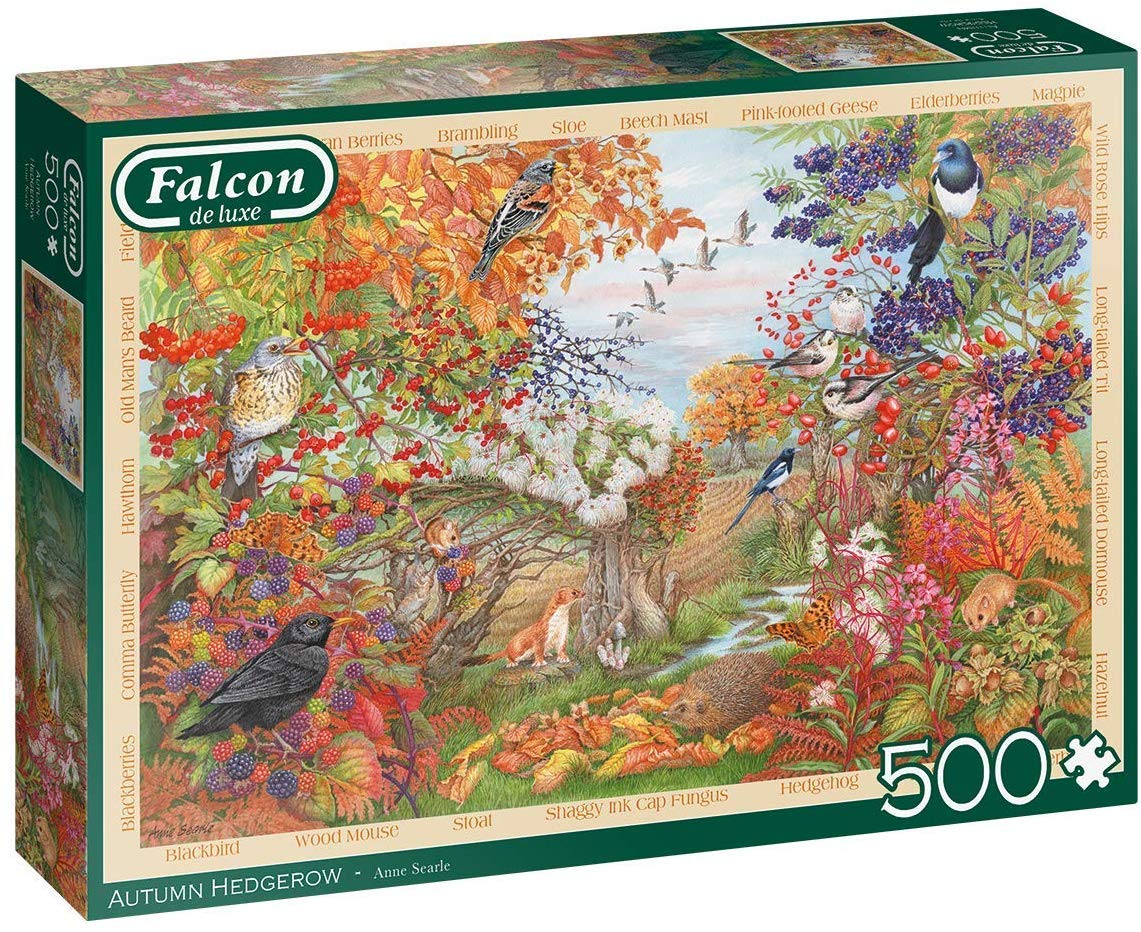 Jumbo, Falcon de luxe - Autumn Hedgerow, Jigsaw Puzzles for Adults, 500 piece