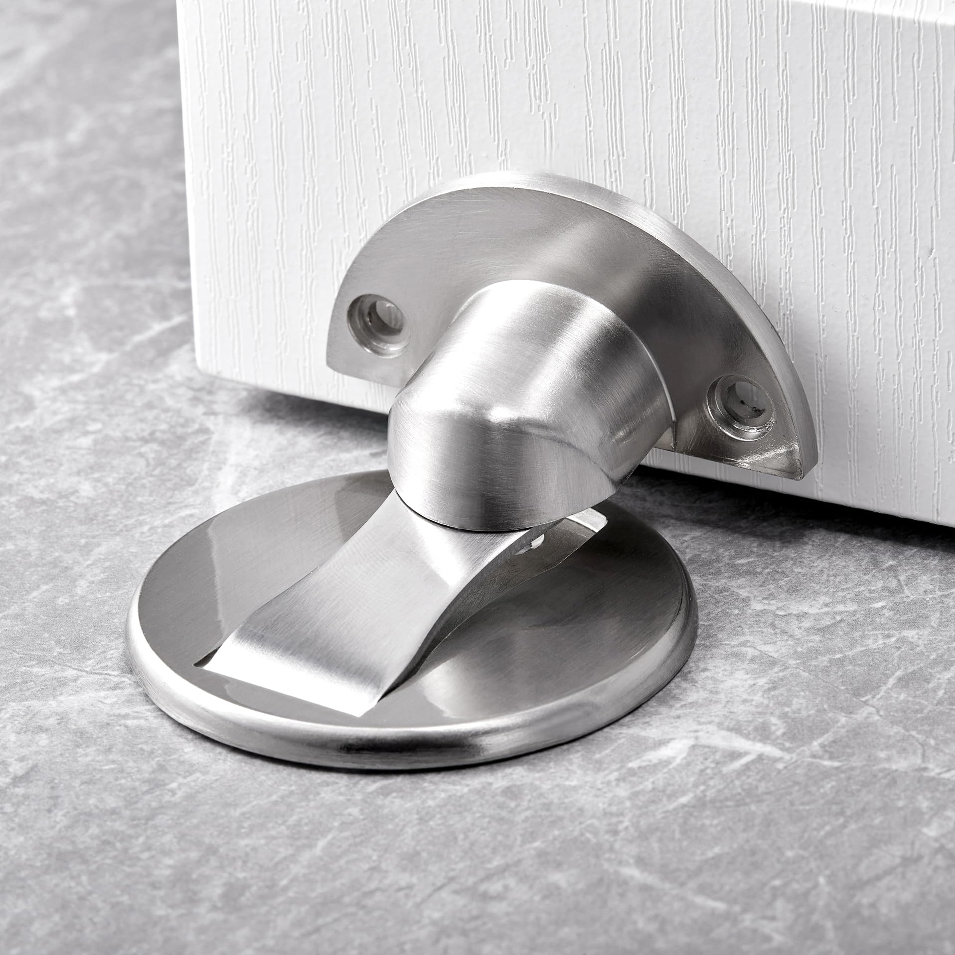 Photo 1 of INIRET Silvery Floor Mount Door Stopper?Invisible Magnetic Door Stop,Door Catch/Stopper for Bottom of Door?Hold Your Door Open?with Adhesive No Drilling,for Home Office Bedroom
