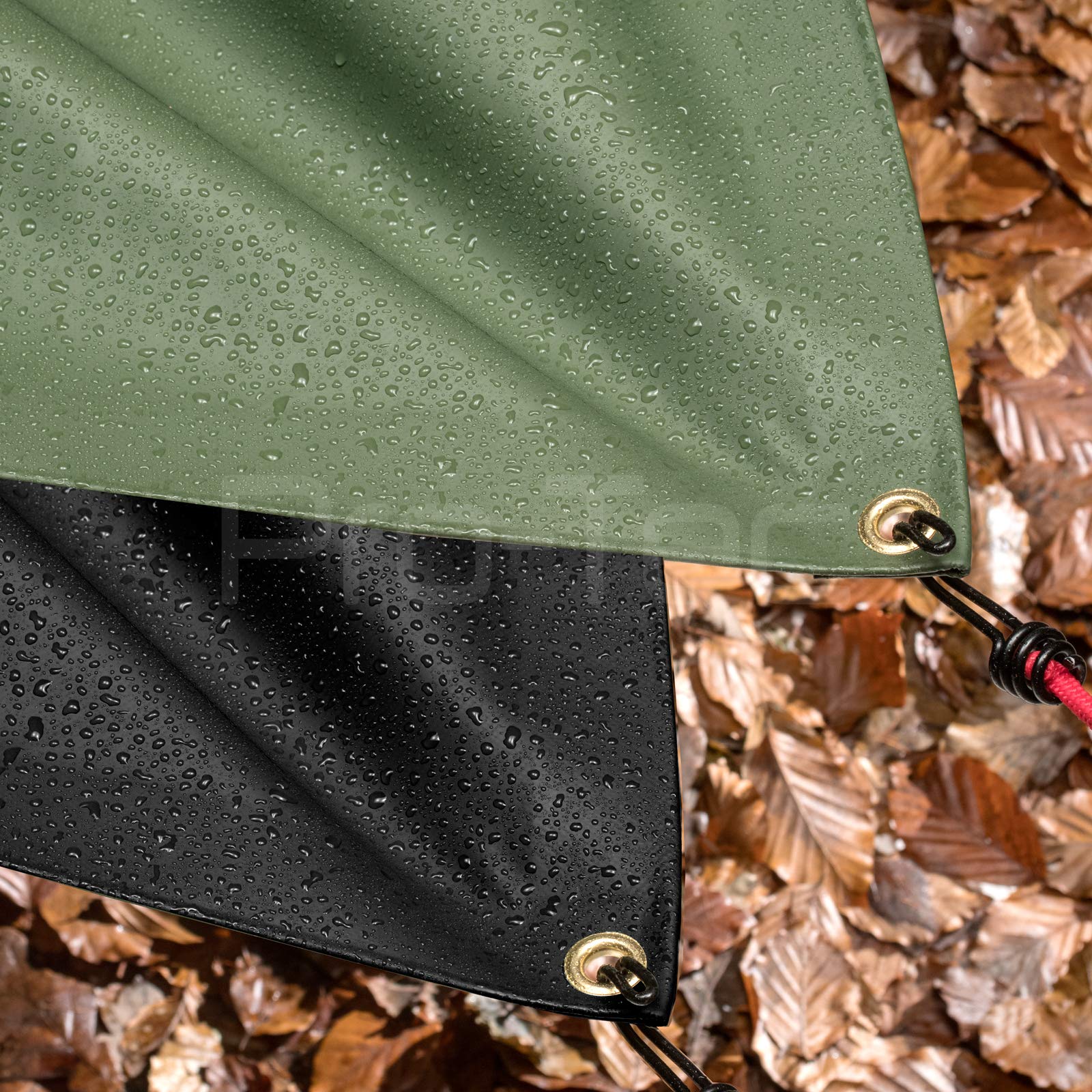 PVC 600gsm Extra Heavy Duty Green Tarpaulin Waterproof Ground Cover Thick Lorry Tarp Sheet Black 6ft X 5ft (1.8m x 1.5m)
