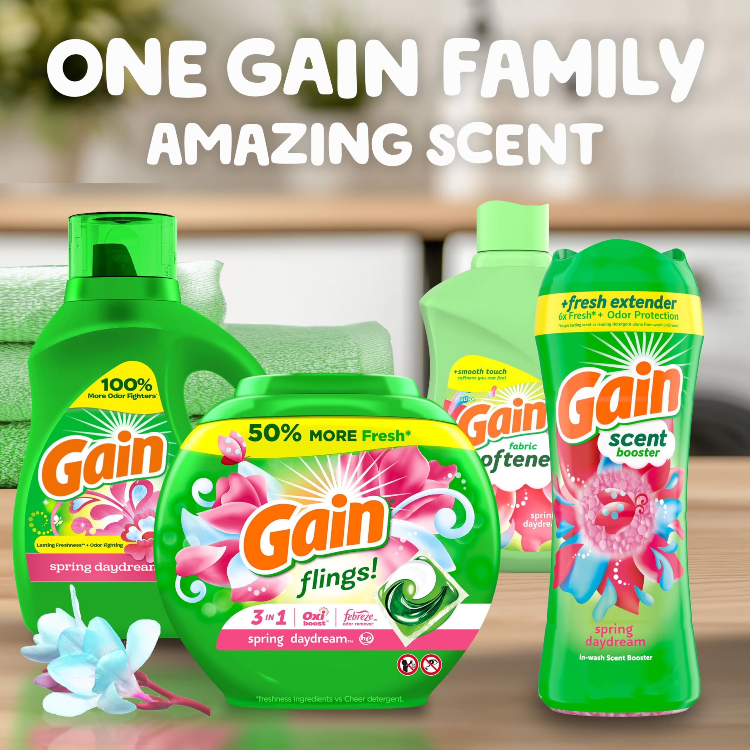 Gain Fabric Softener, Spring Daydream, 140 fl oz, 190 Loads