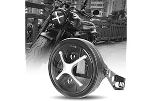 NKCELL POWER 7 Inch LED Motorcycle Headlight with Housing, White Light X Style DRL Hi/Low Beam Compatible with Honda CB400 CB1300 CB250 CB600F CB919 Hornet etc, IP67 Waterproof DOT Approval