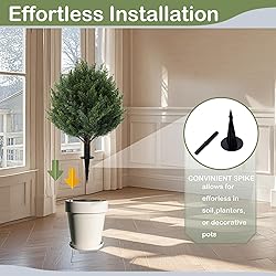24" Artificial Cypress Topiary Tree with Ground