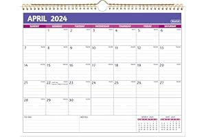 BOWCUK Wall Calendar 2024-2025 - APR. 2024 - SEP. 2025, 18 Monthly Calendar 2024-2025 Wall, 14.57'' x 11.42'', 2024 Calendar with Ruled Blocks, Thick Paper, Holidays, To-do ＆ Notes, Amply Space