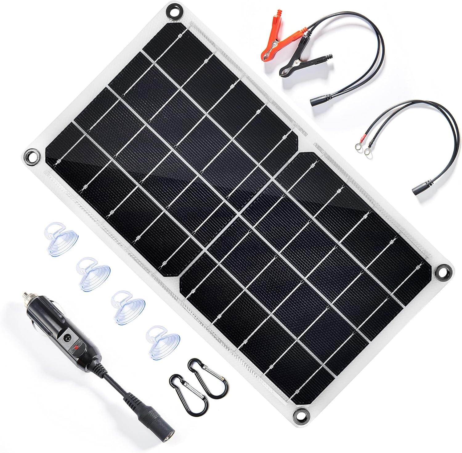 TP-solar10 Watt 12 Volt Solar Panel Battery Charger 10W 12V Portable Solar Trickle Battery Maintainer with Cigarette Lighter Plug & Alligator Clip for Car Boat: Garden & Outdoor
