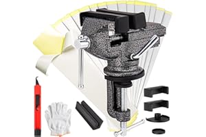 Drunhan Golf Club Grip Vise Clamp Kit, 360° Swivel Portable Table Vise, Golf Club Calibration Tool, Club Grip Replacement Tool, Suitable for Golf Club Grips (No Solvent)