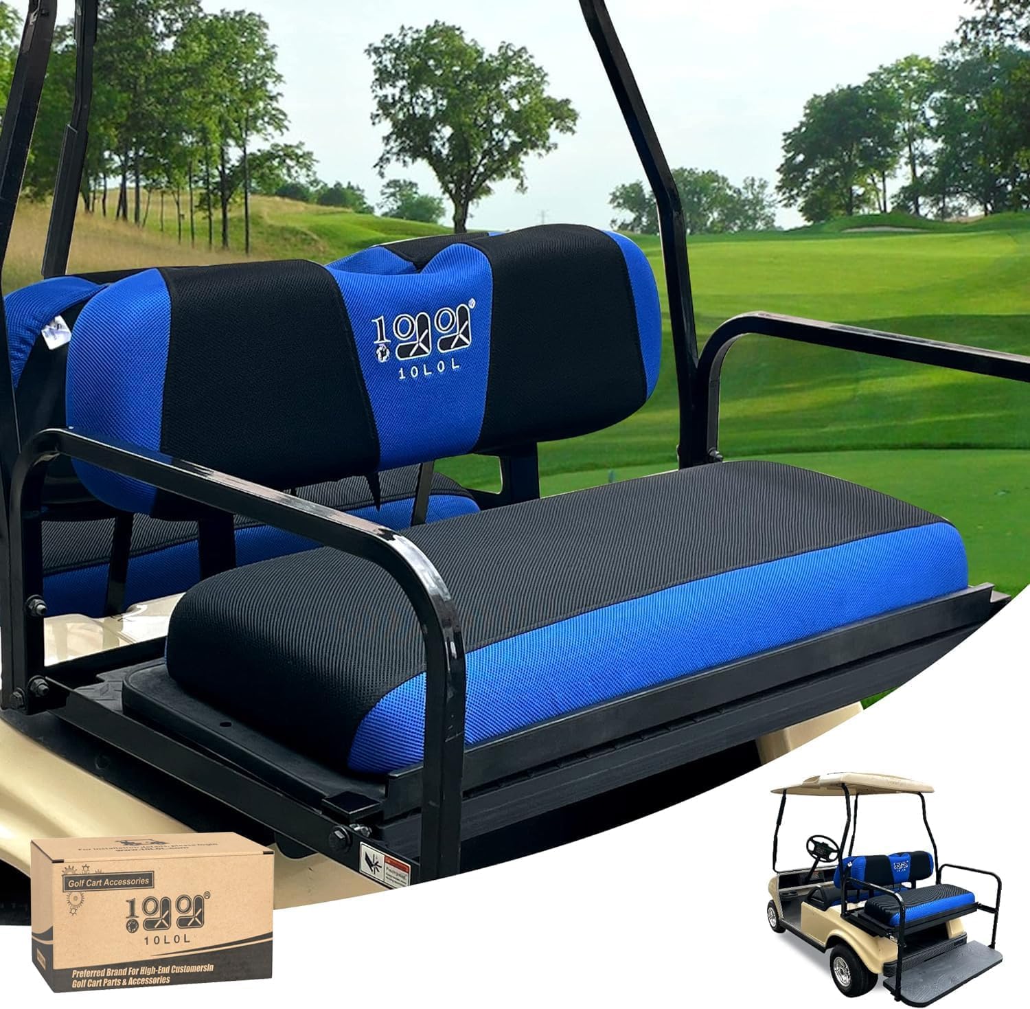 Photo 1 of 10L0L Universal Golf Cart Rear Seat Cover Dress UP Older Golf Cart Durable Breathable Material Fit Like a Glove for Yamaha EZGO and Club Car, Easy to Install