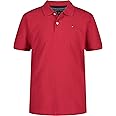 Tommy Hilfiger Boys' Short Sleeve Pique Ivy Polo Shirt, Button Closure, Soft & Comfortable