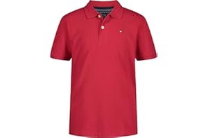 Tommy Hilfiger Boys' Short Sleeve Pique Ivy Polo Shirt, Button Closure, Soft & Comfortable