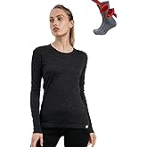 Merino.tech Merino Wool Base Layer Women - 100% Merino Wool Heavyweight, Midweight, Lite Long Sleeve Thermal Shirt and Socks