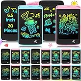 Zhehao 20 Pcs LCD Writing Tablet for Kids 6.5 Inch Colorful Doodle Board LCD Writing Board Kids Portable Electronic Drawing Board Erasable Drawing Pad Reusable Writing Pad for Kid (Black, Blue, Pink)