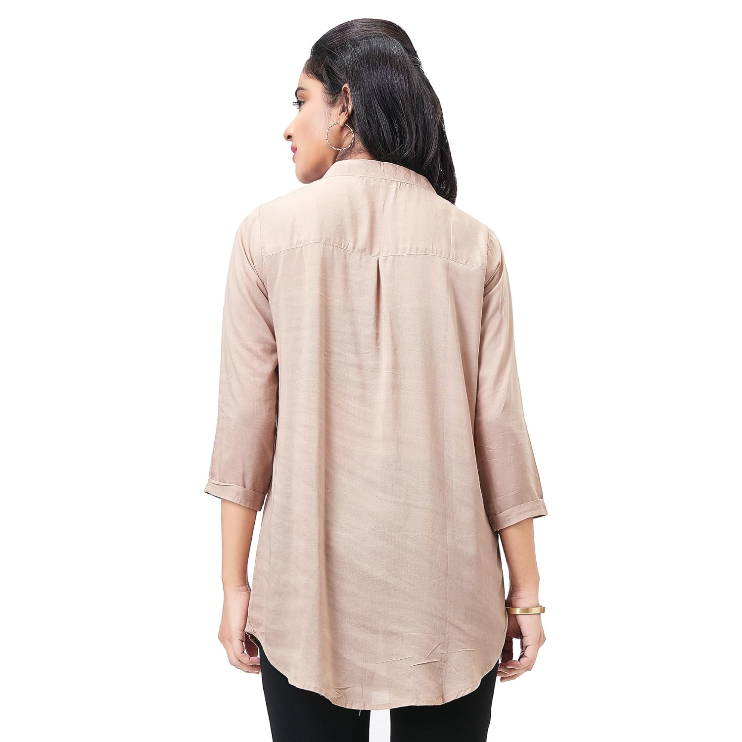 aarnaa women's muslin 3/4th sleeve mandarin collar kurti (art01_15)